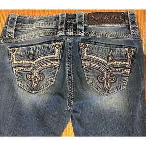 Rock Revival Ellor Boot Jeans Low Rise Size 27 Blue Denim